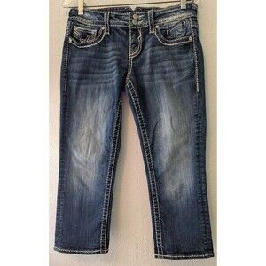 Vigoss Jeans Dallas Jeans Capri Size 29x22 Blue Embellished Western (648)
